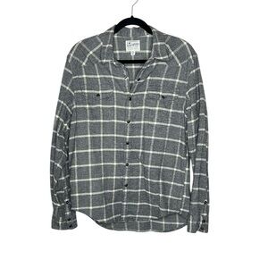 LUCKY BRAND Saturday Stretch Western Snap Front Flannel Shirt size Medium